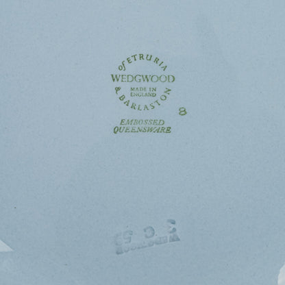 White On Blue Embossed Queens Ware Salad/Dessert Plates